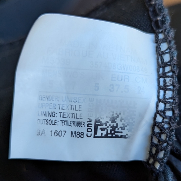 Converse Black Monochrome Chuck Taylor All Star Low Tops - Men's 5/Women's 7 - Picture 9 of 9